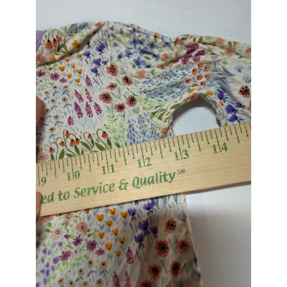 Little Sleepies Flower Fields Bamboo Pajama Set Purple Floral  Girls 7/8 Cottage - Picture 15 of 16
